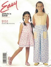 9151 Stitch 'N Save Girls Jumpsuits and Romper McCall's Sewing Pattern SZ 7-14