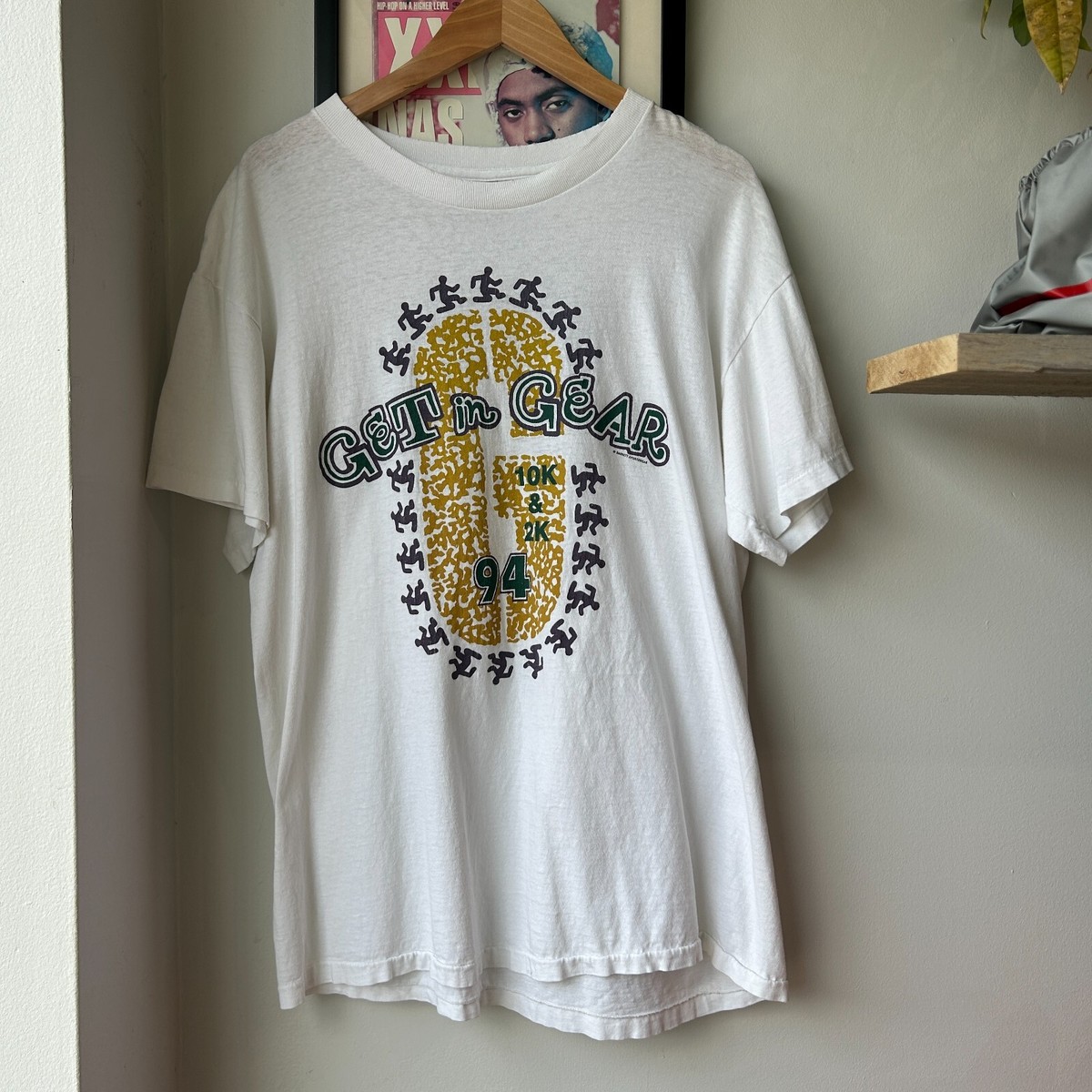 VINTAGE 90s | Nike Get In Gear Running Marathon T-Shirt sz L | eBay