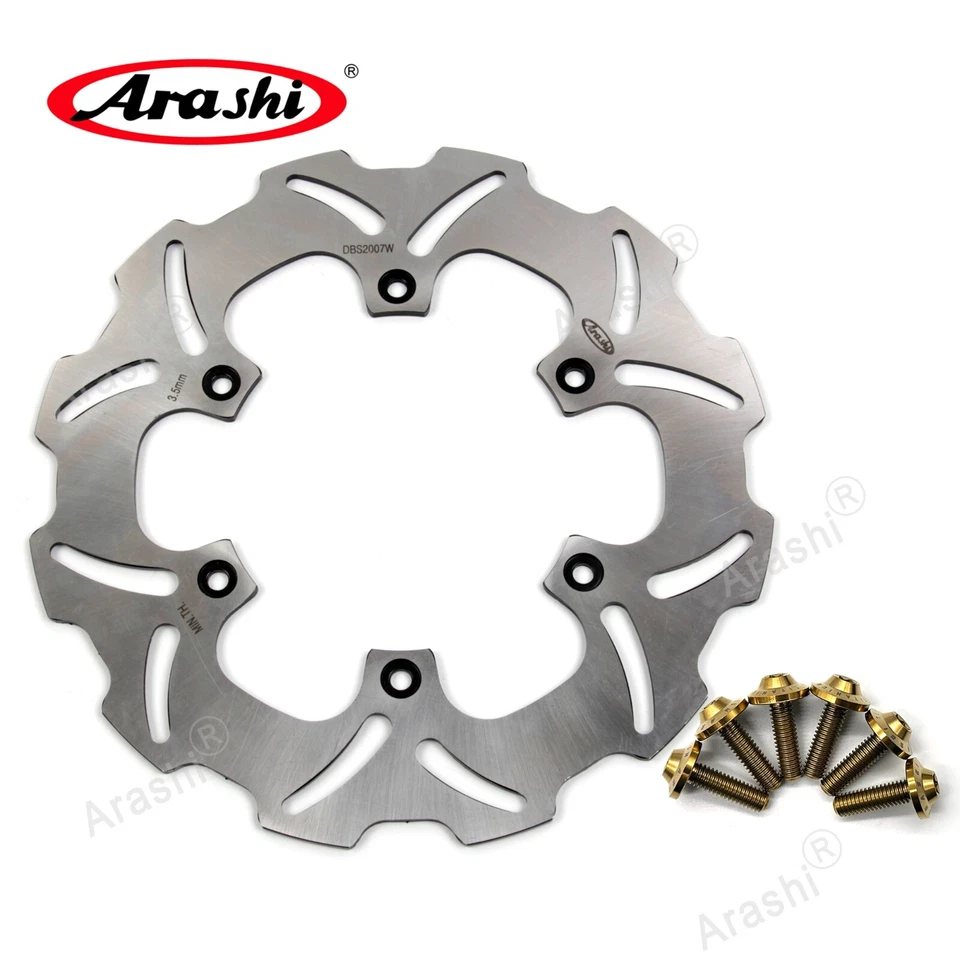 Disco de freno trasero Arashi + pernos de montaje M6 para Yamaha WR250F YZ250F WR426F 2001 Foto 2 de 4