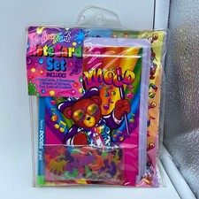 Vtg Lisa Frank Complete HOLLYWOOD BEAR Notecard Set pen Stickers Confetti NOS