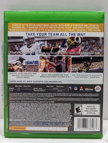 Madden NFL 17 Deluxe Edition Microsoft Xbox One Football Video Game + Deluxe DLC - Picture 3 of 3