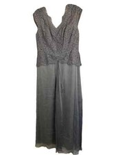 Jade by Jasmine Silver J175069 Mother Bride Dress Lace Designer Size US 14 NWT