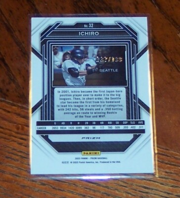 Ichiro 2023 Panini Prizm Red Prizm 132/199 #32 Seattle Mariners | eBay