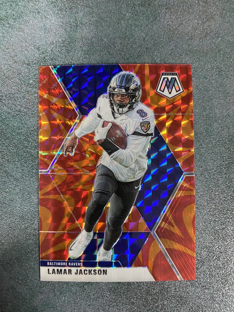 2020 Panini Mosaic - Lamar Jackson #19 Mosaic Reactive Orange