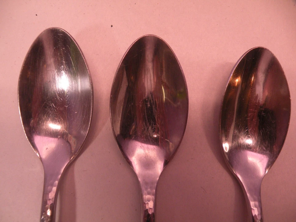 Juego de 3 cucharaditas hampton forge tomodachi carolina acero inoxidable martilladas 6 7/8 gc4 Foto 2 de 4