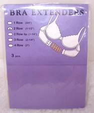 BRAZABRA White 2-Row 3" Bra Extenders 2/Pack (Open Pack)