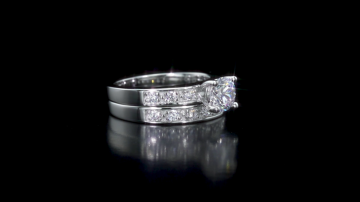 Amour Sterling Silver 2 1/3 CT TGW White Cubic Zirconia Bridal