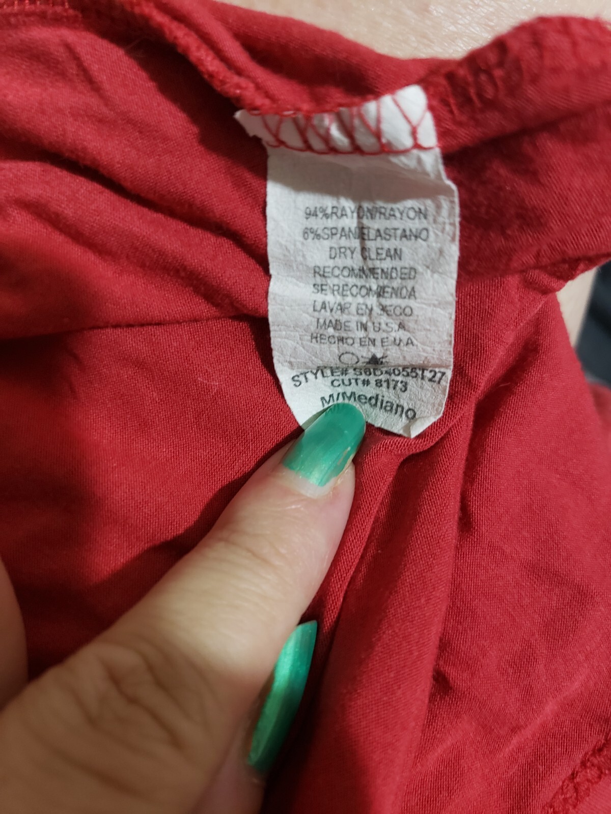 Adjustable Spaghetti Strap V Neck Red Floral Lace… - image 6