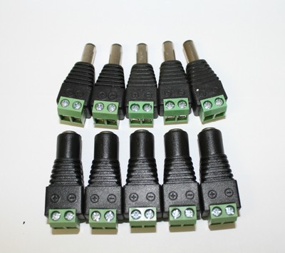  2.1mm Male and Female DC Power Jack Connector Lot (5)