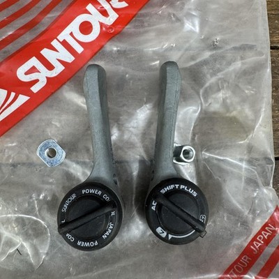 Vintage SunTour Power Control Shifter Set 7 Speed Braze On Road