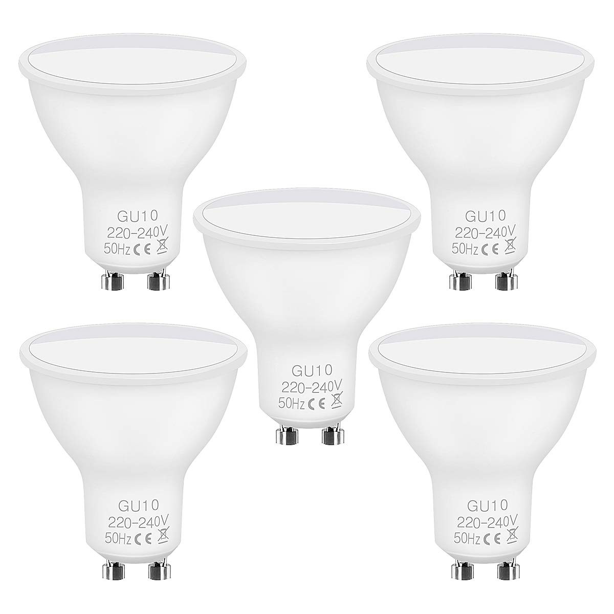 Ampoule LED GU10 6W haute performance pack de 5 spots basse consommation 2700K