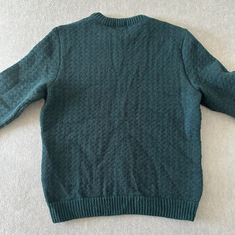 LL Bean Birdseye Sweater Mens Medium Vintage Nordic Norway Crew Neck Wool - Image 3 of 4