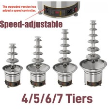 Party Wedding Birthday Fondue Heating 4/5/6/7 Tiers Chocolate Fountain Machine 