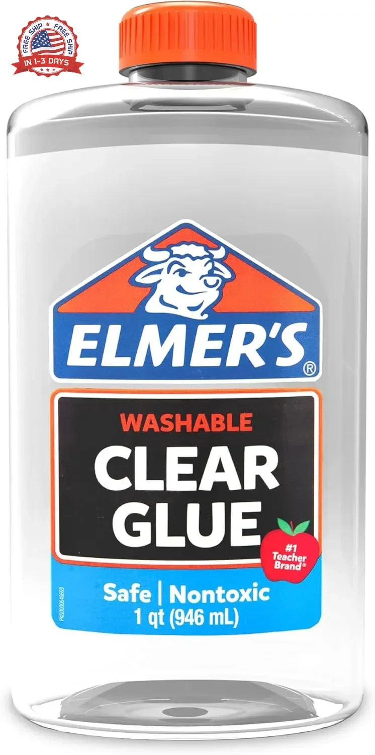 Elmer's Liquid School Glue Clear Washable 32 Ounces - Great for Making Slime
