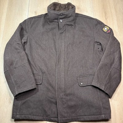 Strellson Swiss Cross Wool Edition Men Brown Field Jacket Quilted Utility 54 XXL