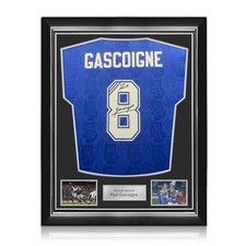 Paul Gascoigne Signed Rangers 1996-97 Home Football Shirt. Superior Frame