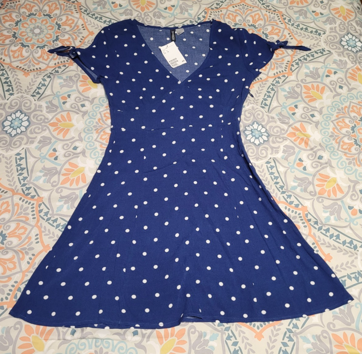 H&M Divided Blue White Polka Dot Short Dress Size 4 - NWT | eBay