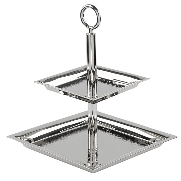 Fink Etagere 24 X 24 Cm 2-StöCkig Stufentablett Quadratisch Edelstahl GehäMmert-image