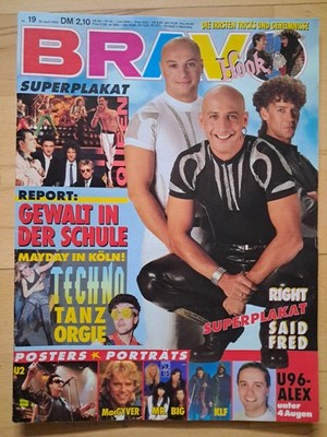 BRAVO Nr.19 vom 29.4.1992 Riesenposter Right Said Fred, Queen, U96, U2... - TOP