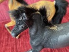 Two Vintage Toy Horse Figurines With Flocking And Fur Manes And Tails — photo 2