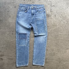 y2k levi s blue patchwork straight leg jeans
