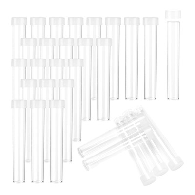 100pcs Clear Plastic Tube Bead Containers, Transparent Plastic Small Empty St...