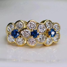 2Ct Round Cut Lab-Created Blue Sapphire Engagement Ring 14K Yellow Gold Plated