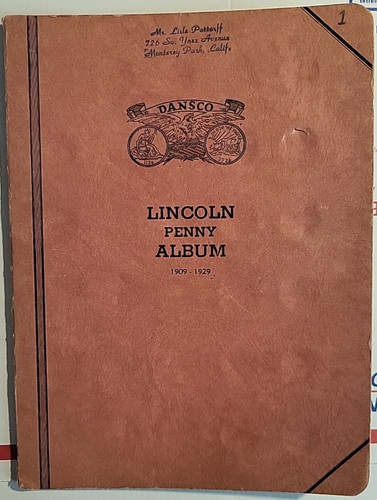 Vintage Original 1909-1929 Dansco Lincoln Penny Folder/Album