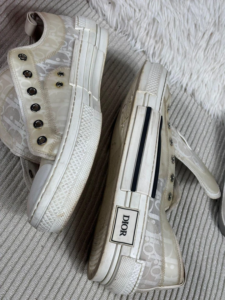 Dior B23 Oblique Low Top Shoes Mens Size 8 EU 41 White Translucent Made Italy - Image 2 of 4