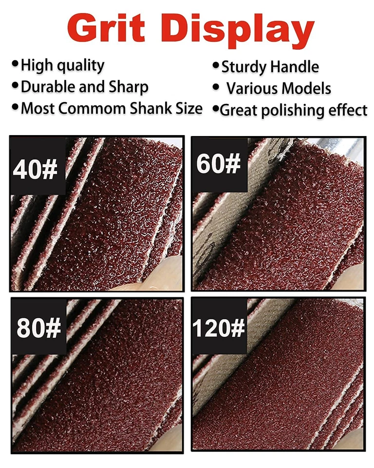 Paquete de 40 ruedas con solapa de 1" x 1", 1/4" vástago montado grano de óxido de aluminio # 60,80,120... Foto 2 de 4