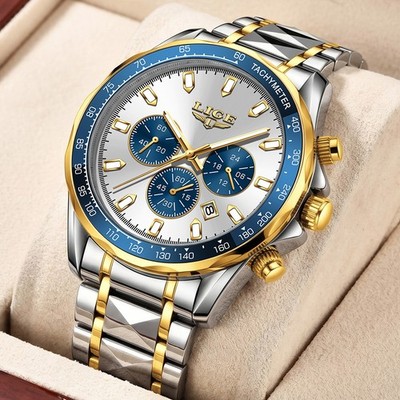 Luxury Men's Watch Waterproof Quartz Date Luminous Chronograph Wristwatch Boxed