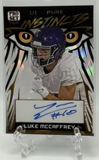 Luke McCaffrey 2023 Leaf Pro Set Pure Instincts Crystal Gold Autograph Auto 1/1!