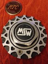 1 Used Msw Black Mesh Honeycomb 249 Wheel Center Cap With Brass Screw. Rare. 