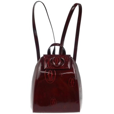 Cartier Happy Birthday Backpack Patent Leather Burgundy  display picture 1