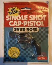 Larami Big Bang Snub Nose Single Shot Cap Pistol New On Card Die Cast Metal