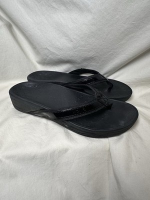 Vionic High Tide Platform Sandal Womens Size 10 Black Orthotic Flip Flops