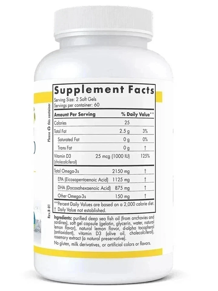 Nordic Naturals ProOmega 2000 -D Geles Blandos Limón - 90 Cápsulas Envío Gratis Foto 2 de 2