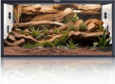 120 Gallon Bearded Dragon Tank,48" x 24" x 24" Reptile Tank with Sliding Door
