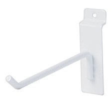 SSWBasics 6 inch White Peg Hook for Slatwall - Pack of 50 - White Slatwall