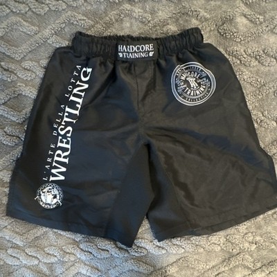 Hardcore Training Wrestling  Shorts Youth Size 12 Black Athletic Sportswear