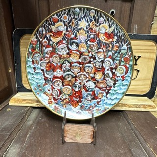 Franklin Mint Santa Claws Cat Porcelain Collector Plate by Bill Bell