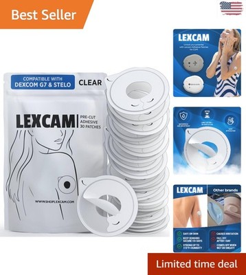 Easy-Apply Clear Adhesive Patches for Dexcom G7 - 30 Count for Active Users