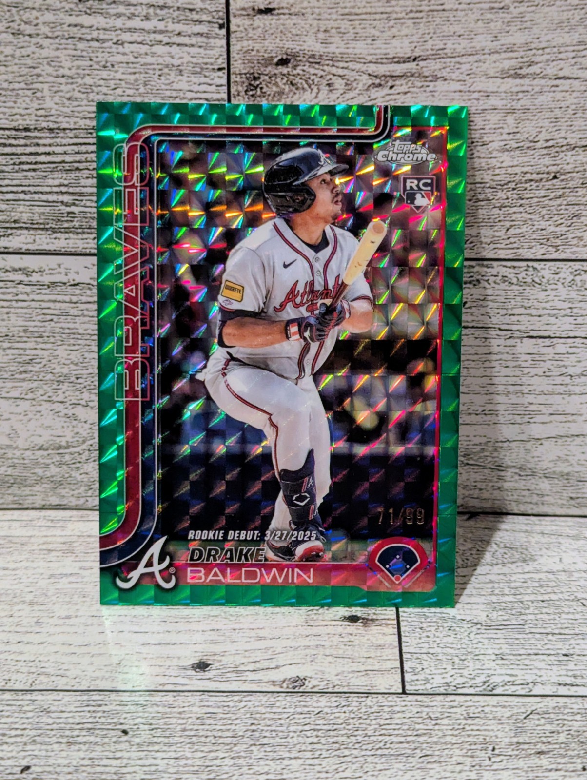 2025 Topps Chrome Update Series - Drake Baldwin #USC96 Green Wave Refractor /99