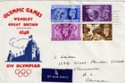 GB Airmail FDC: 1948 Olympic Games + Written Address & Wembley Slogan Cancel