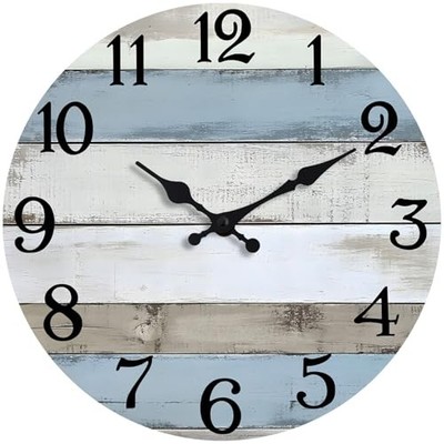  Wooden Wall Clocks Battery Operated, Silent Wall Clock Non Ticking, 6 Inch