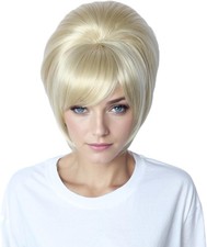 Linfairy 1960s Short Beehive Wig Perfect for Halloween Party Cosplay Bauffant W