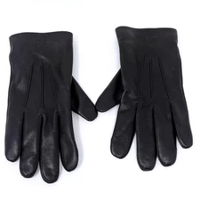 Coach Mens Black Sheepskin Leather Tech Gloves Wool Lined XL Warm Driving Dress