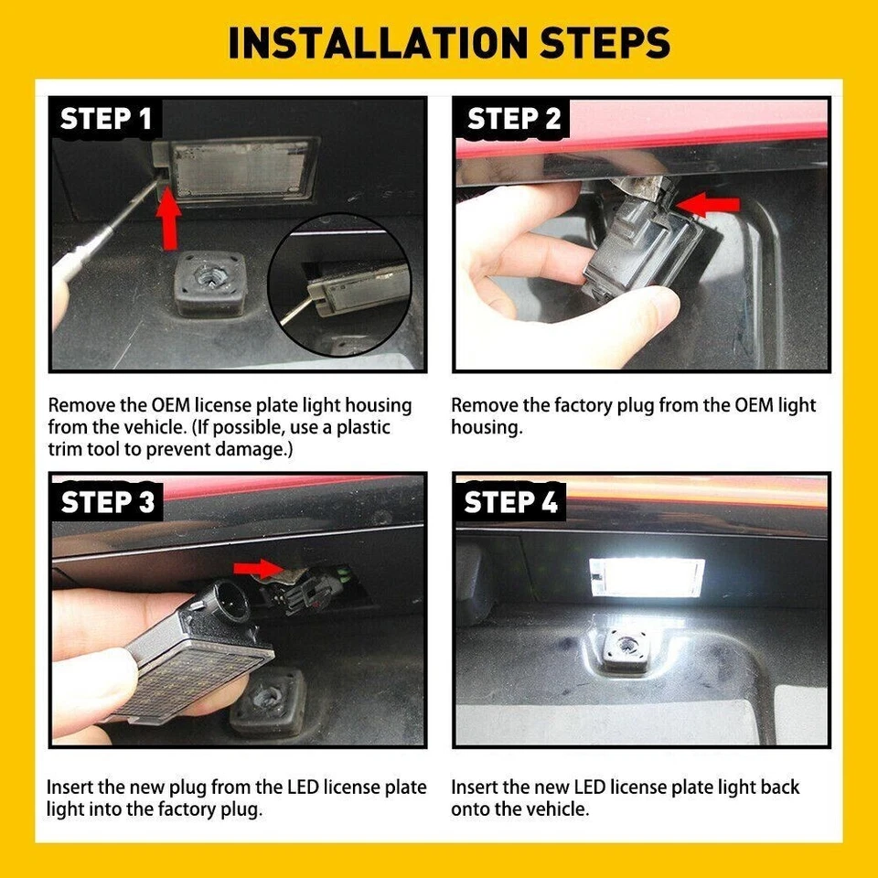 2013-2018 For Ford C-MAX Edge Ranger Transit Connect LED License Plate Light SET Foto 4 de 4