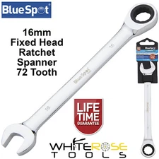 BlueSpot Ratchet Spanner Combination Fixed Head Chrome Vanadium 16mm 72 Tooth