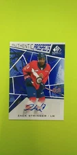 2021-22 UD SP Game Used CHL Blue Autographs Zack Stringer #37 Regina Pats